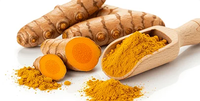 Turmeric root and powder, the fifth ingredient listed for Quiet Nerves